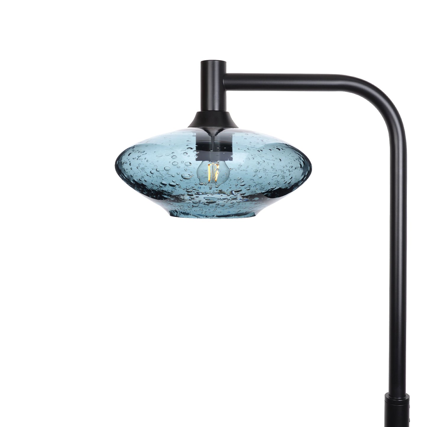 951 Lunar: Floor Lamp-Glass-Bicycle Glass Co - Hotshop-Slate Gray-Matte Black-Bicycle Glass Co