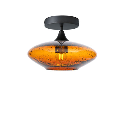 951 Lunar: Semi Flush Light-Glass-Bicycle Glass Co - Hotshop-Golden Amber-Antique Bronze-Bicycle Glass Co