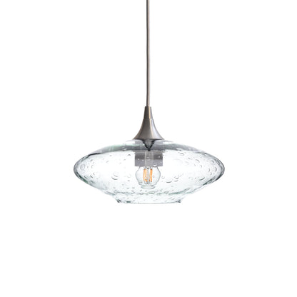 951 Lunar: Single Pendant Light-Glass-Bicycle Glass Co - Hotshop-Eco Clear-Brushed Nickel-Bicycle Glass Co