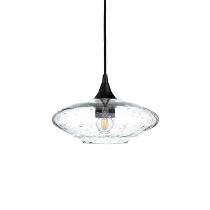 951 Lunar: Single Pendant Light-Glass-Bicycle Glass Co - Hotshop-Eco Clear-Matte Black-Bicycle Glass Co