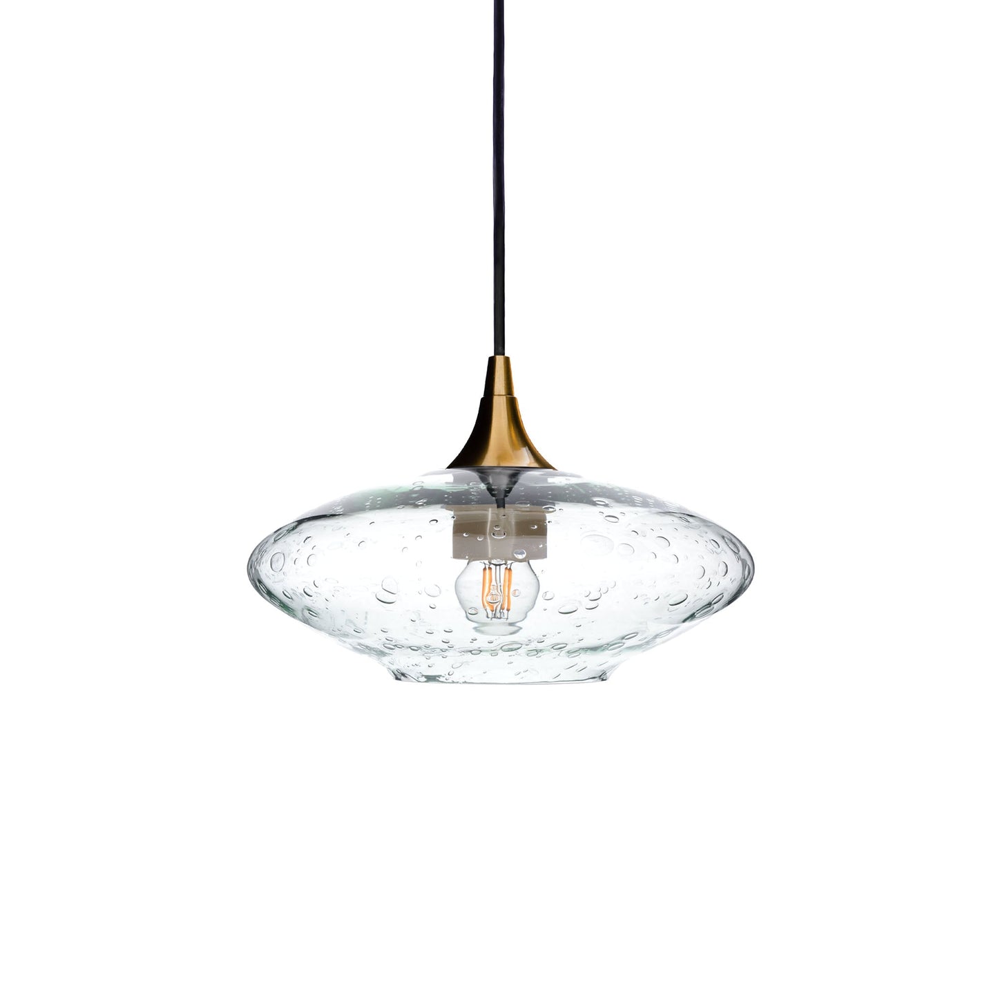 951 Lunar: Single Pendant Light-Glass-Bicycle Glass Co - Hotshop-Eco Clear-Polished Brass-Bicycle Glass Co