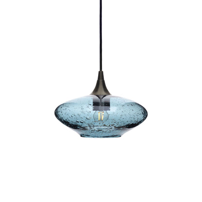 951 Lunar: Single Pendant Light-Glass-Bicycle Glass Co - Hotshop-Slate Gray-Antique Bronze-Bicycle Glass Co