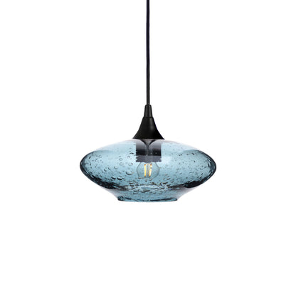 951 Lunar: Single Pendant Light-Glass-Bicycle Glass Co - Hotshop-Slate Gray-Matte Black-Bicycle Glass Co