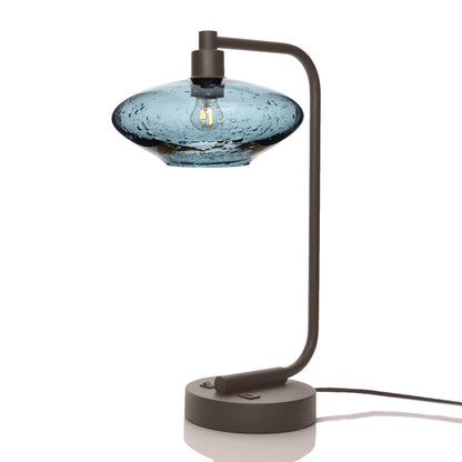 951 Lunar: Table Lamp-Glass-Bicycle Glass Co - Hotshop-Slate Gray-Dark Bronze-Bicycle Glass Co