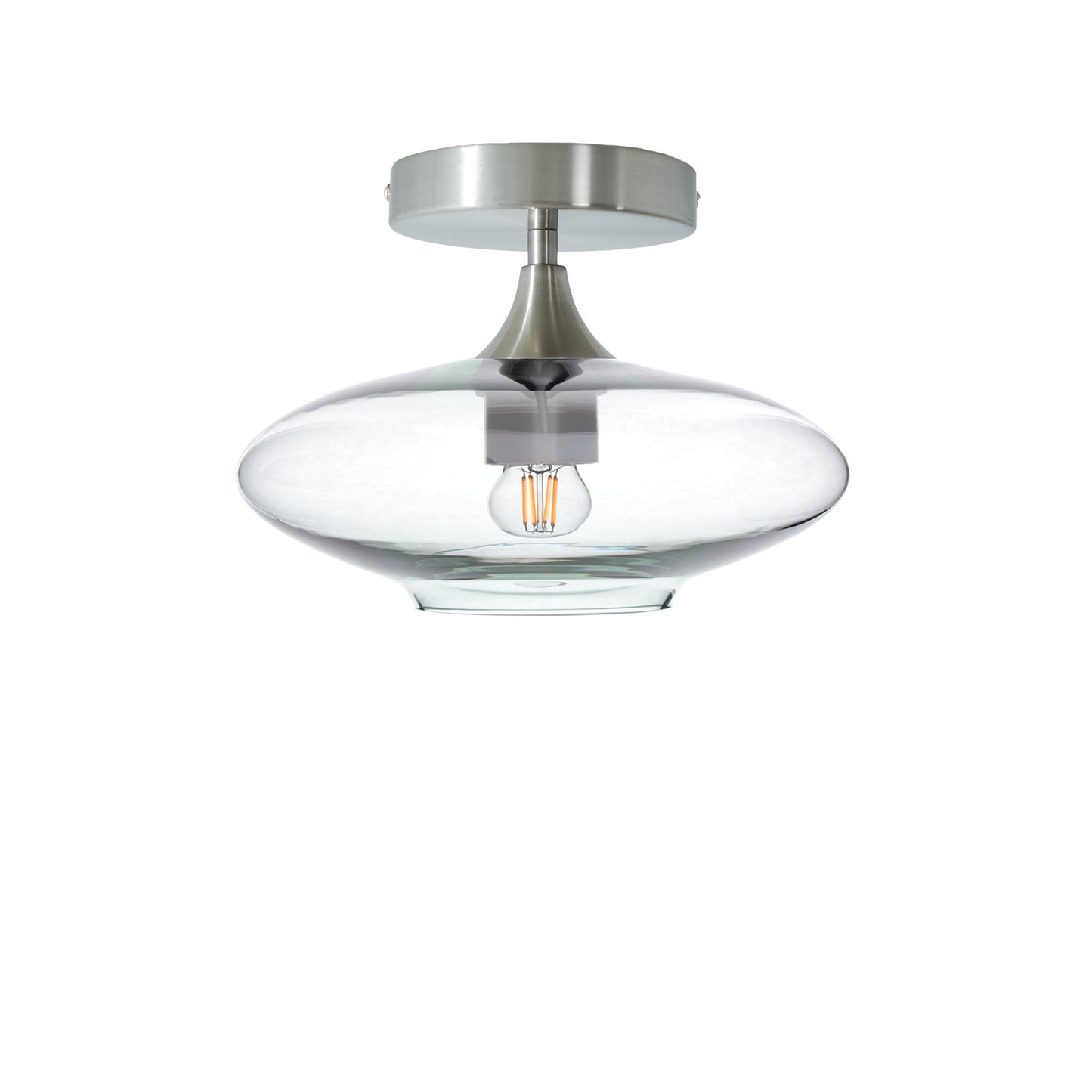 951 Semi-Flush-Bicycle Glass Co - Hotshop-Lucent-Eco Clear-Brushed Nickel-Bicycle Glass Co