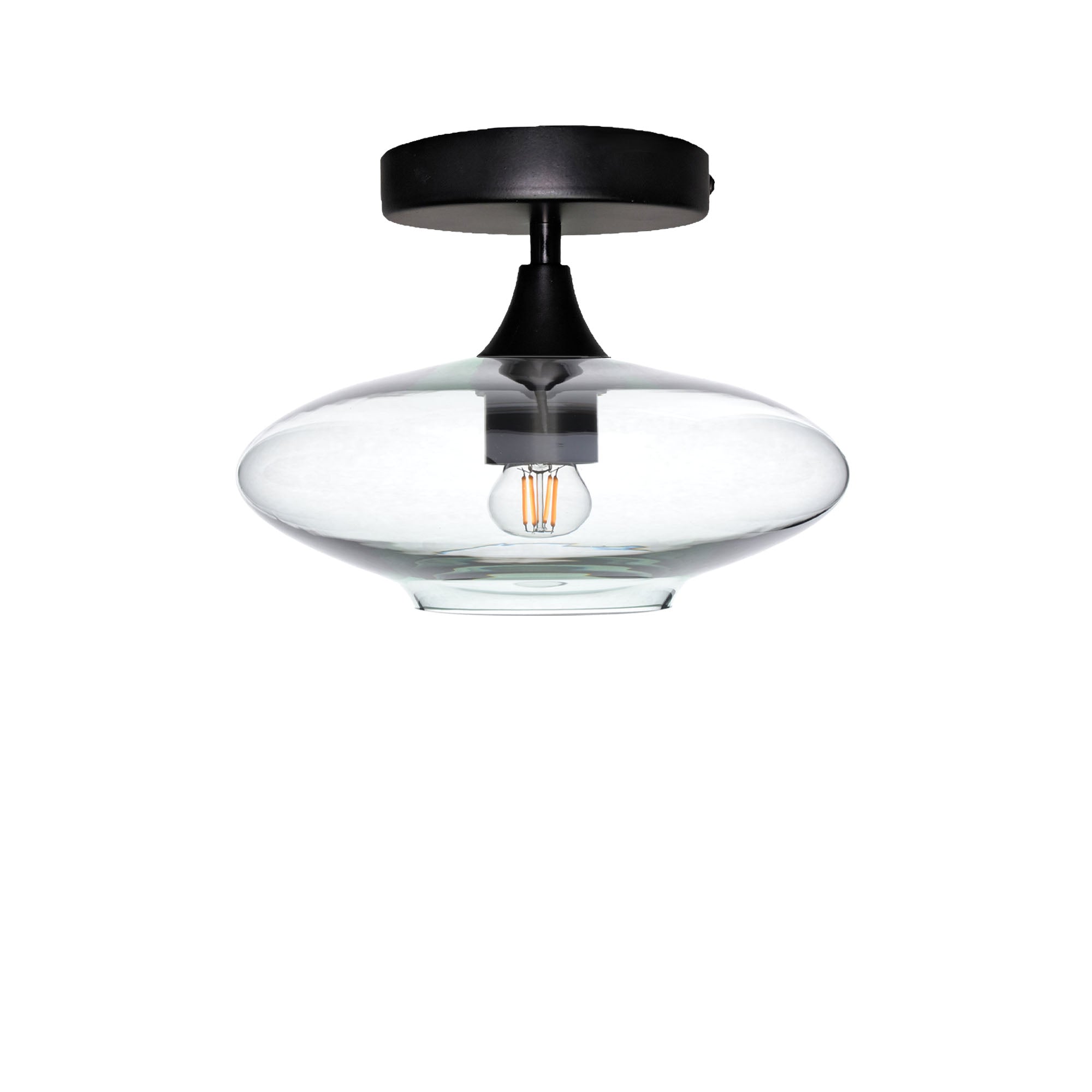 951 Semi-Flush-Bicycle Glass Co - Hotshop-Lucent-Eco Clear-Matte Black-Bicycle Glass Co