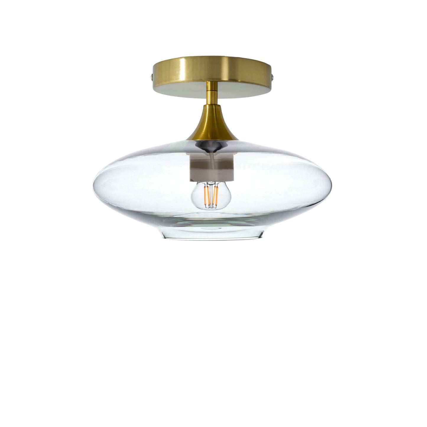 951 Semi-Flush-Bicycle Glass Co - Hotshop-Lucent-Eco Clear-Polished Brass-Bicycle Glass Co