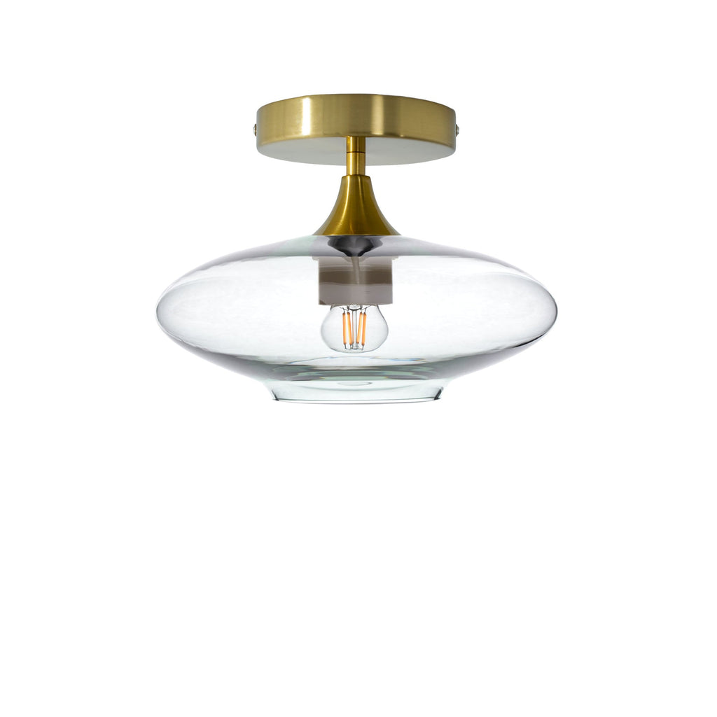 951 Semi-Flush-Bicycle Glass Co - Hotshop-Lucent-Eco Clear-Polished Brass-Bicycle Glass Co