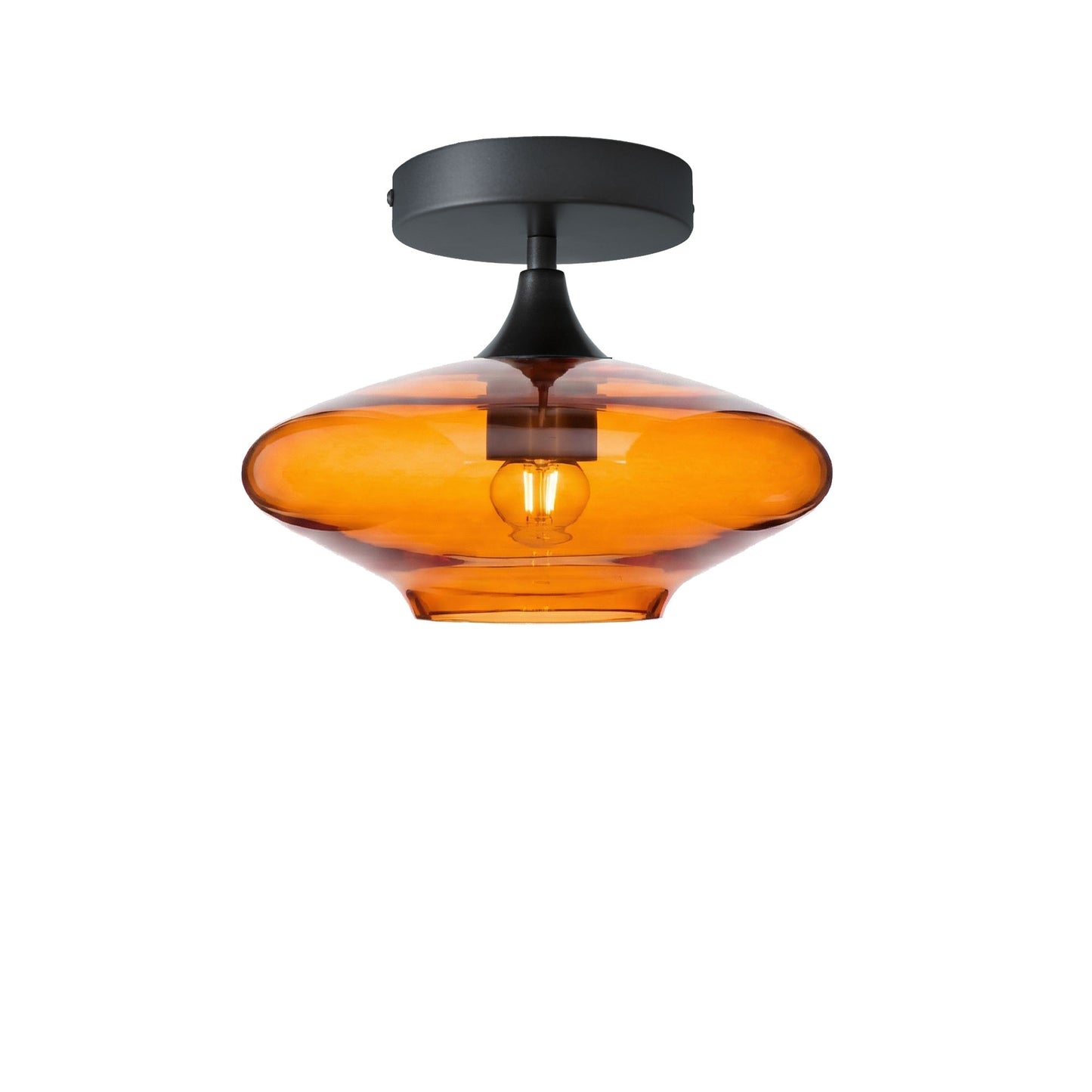 951 Semi-Flush Light-Bicycle Glass Co - Hotshop-Lucent-Golden Amber-Antique Bronze-Bicycle Glass Co