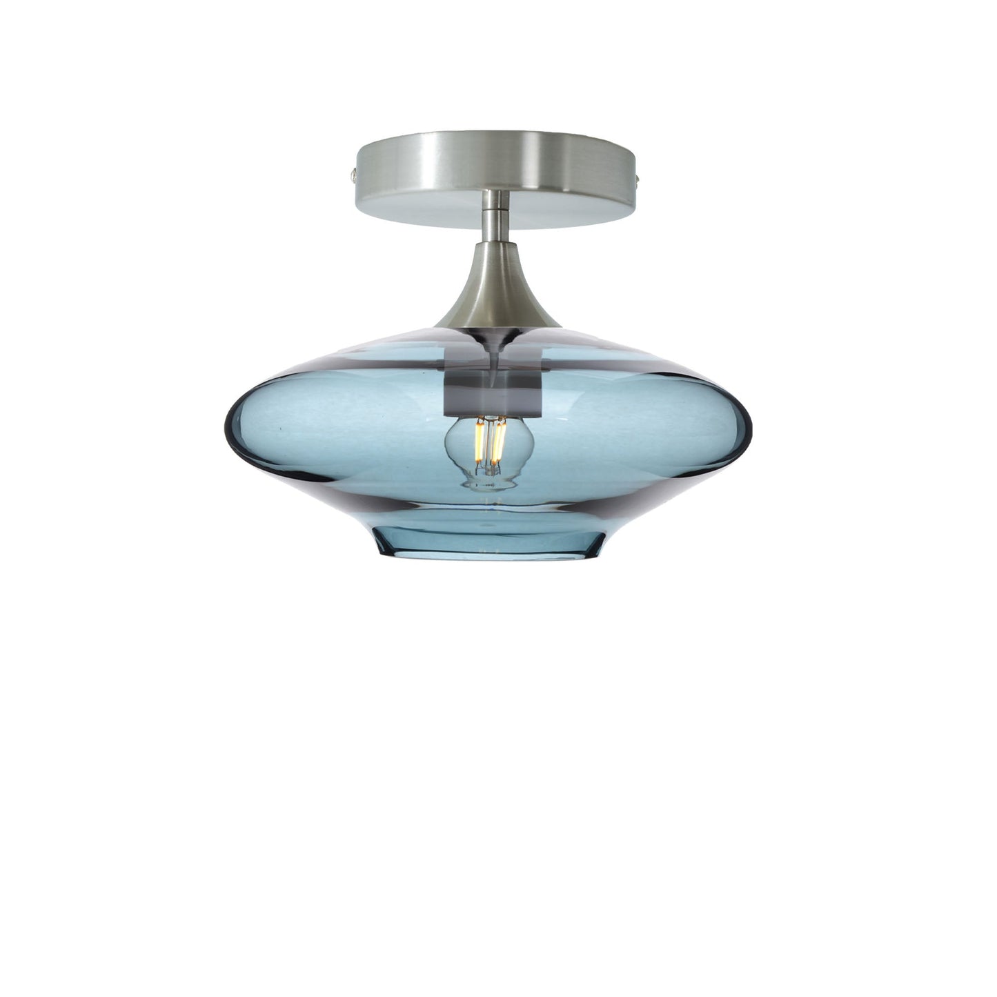951 Semi-Flush-Bicycle Glass Co - Hotshop-Lucent-Slate Gray-Brushed Nickel-Bicycle Glass Co