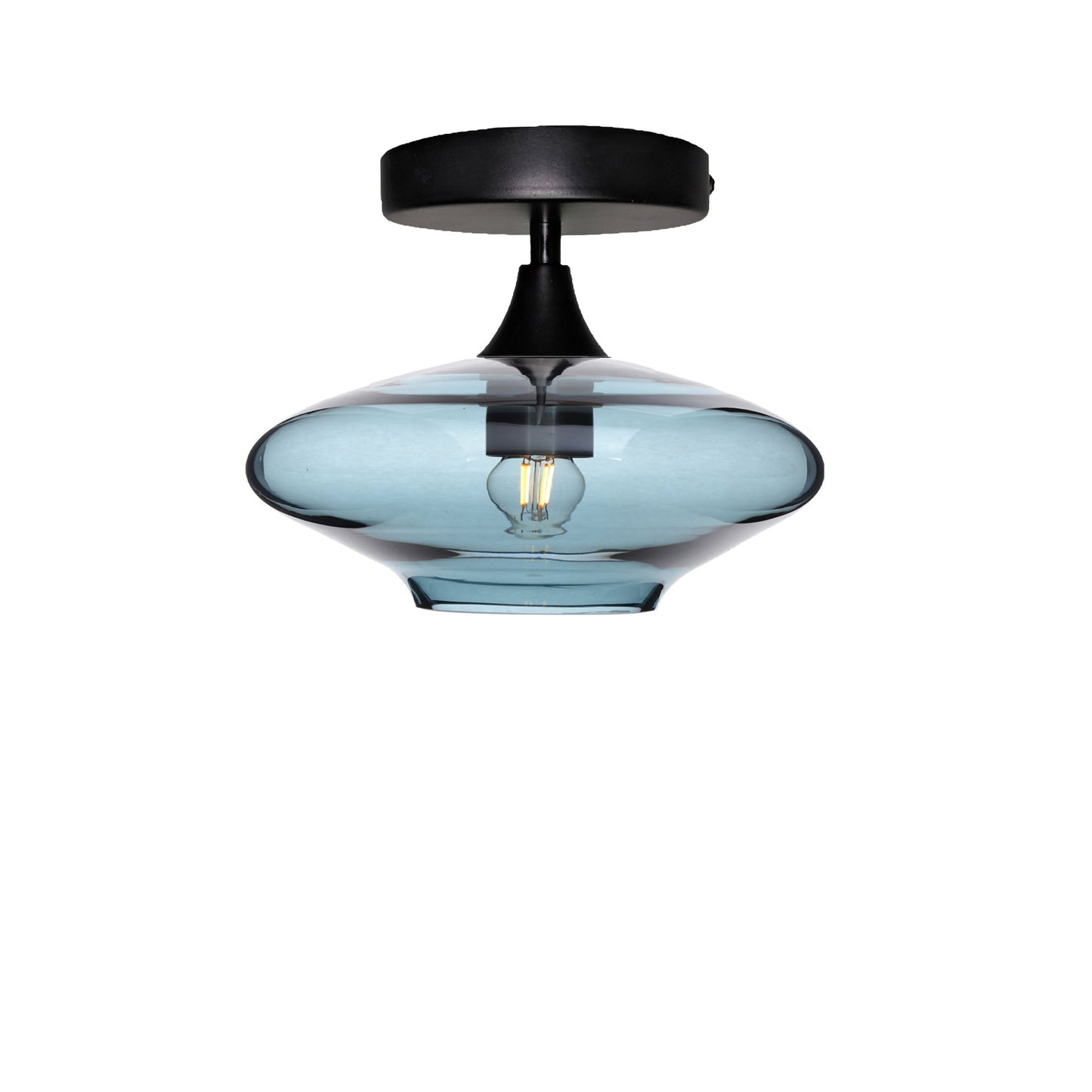 951 Semi-Flush-Bicycle Glass Co - Hotshop-Lucent-Slate Gray-Matte Black-Bicycle Glass Co