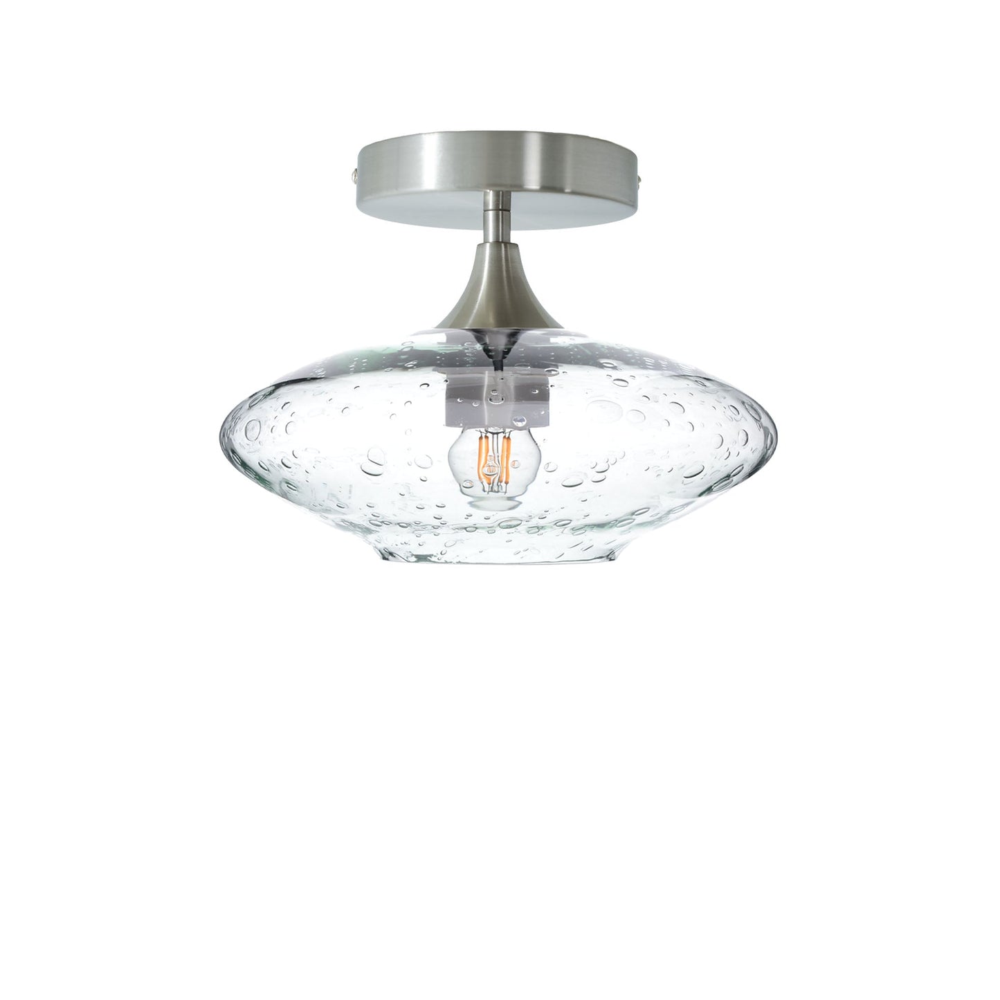 951 Semi-Flush-Bicycle Glass Co - Hotshop-Lunar-Eco Clear-Brushed Nickel-Bicycle Glass Co