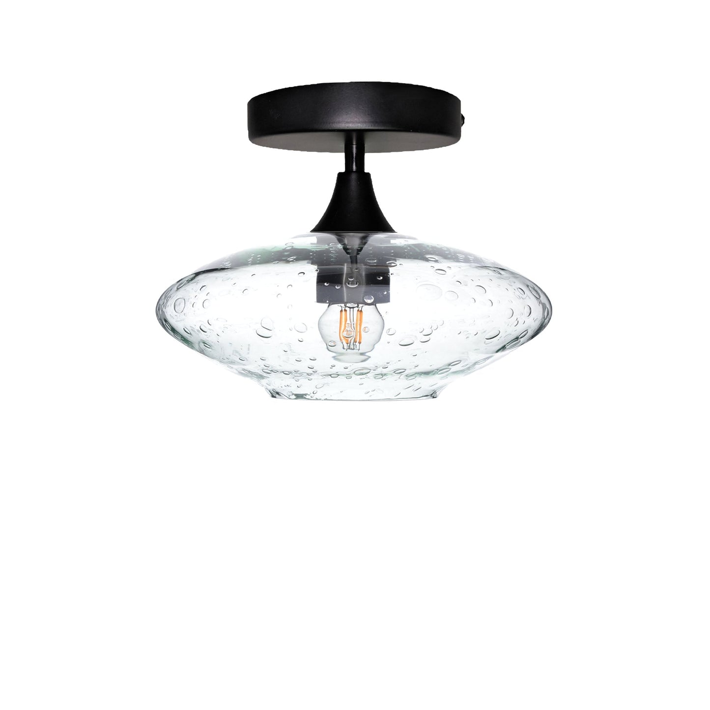 951 Semi-Flush-Bicycle Glass Co - Hotshop-Lunar-Eco Clear-Matte Black-Bicycle Glass Co