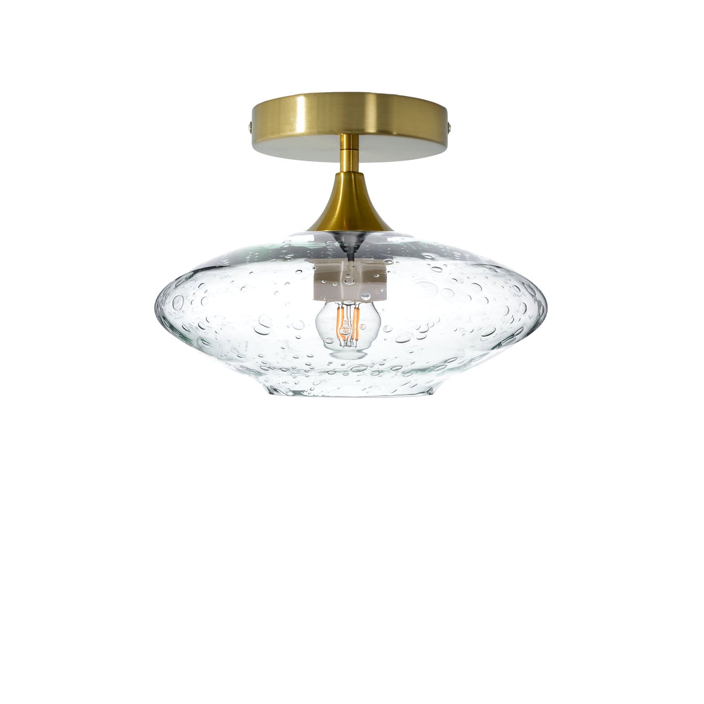 951 Semi-Flush-Bicycle Glass Co - Hotshop-Lunar-Eco Clear-Polished Brass-Bicycle Glass Co
