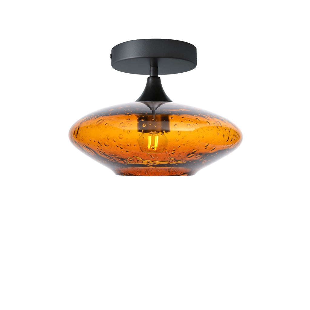 951 Semi-Flush-Bicycle Glass Co - Hotshop-Lunar-Golden Amber-Antique Bronze-Bicycle Glass Co
