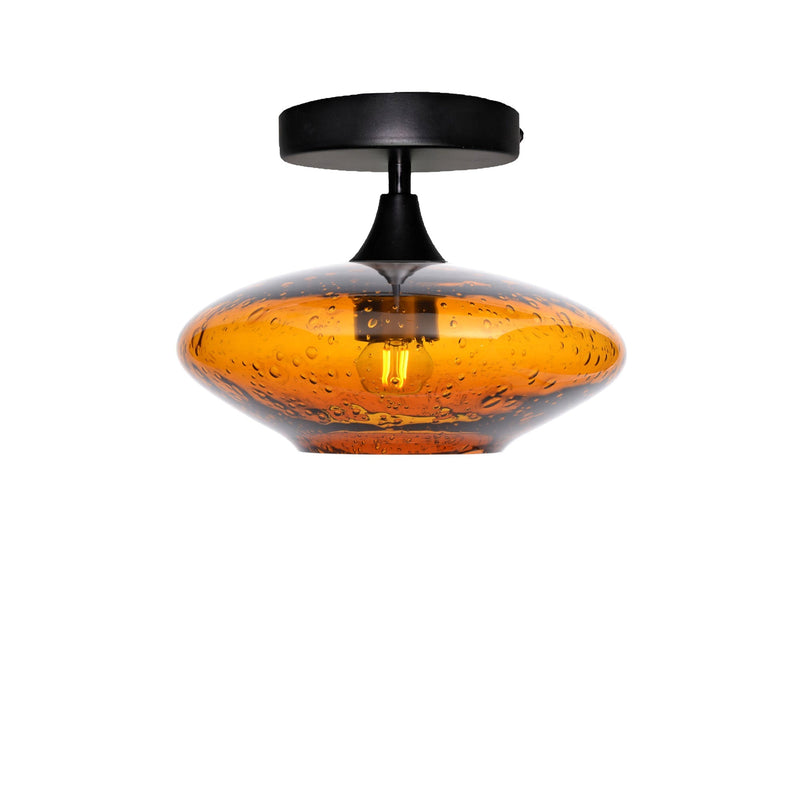 951 Semi-Flush Light — Lunar / Golden Amber / Matte Black