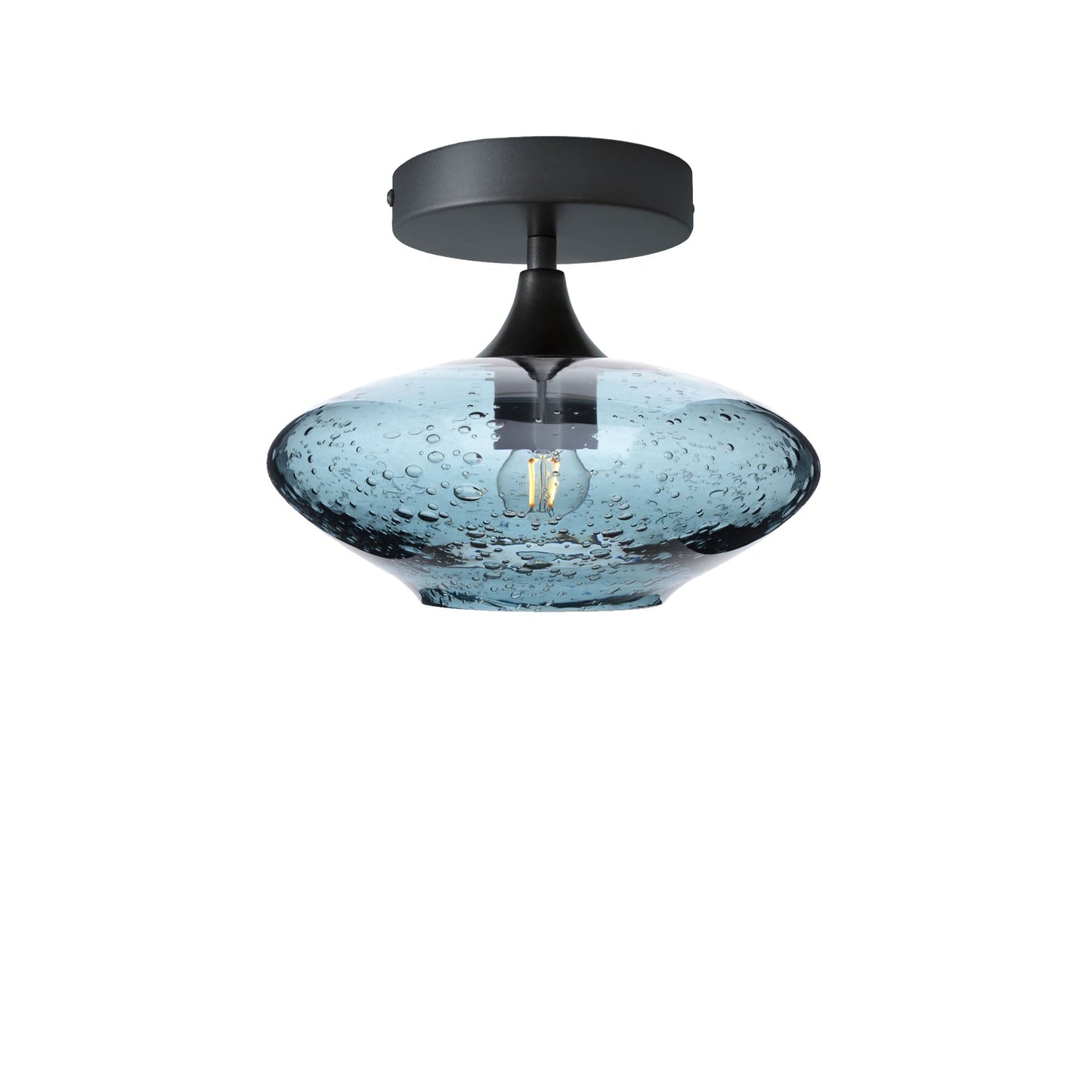 951 Semi-Flush-Bicycle Glass Co - Hotshop-Lunar-Slate Gray-Antique Bronze-Bicycle Glass Co