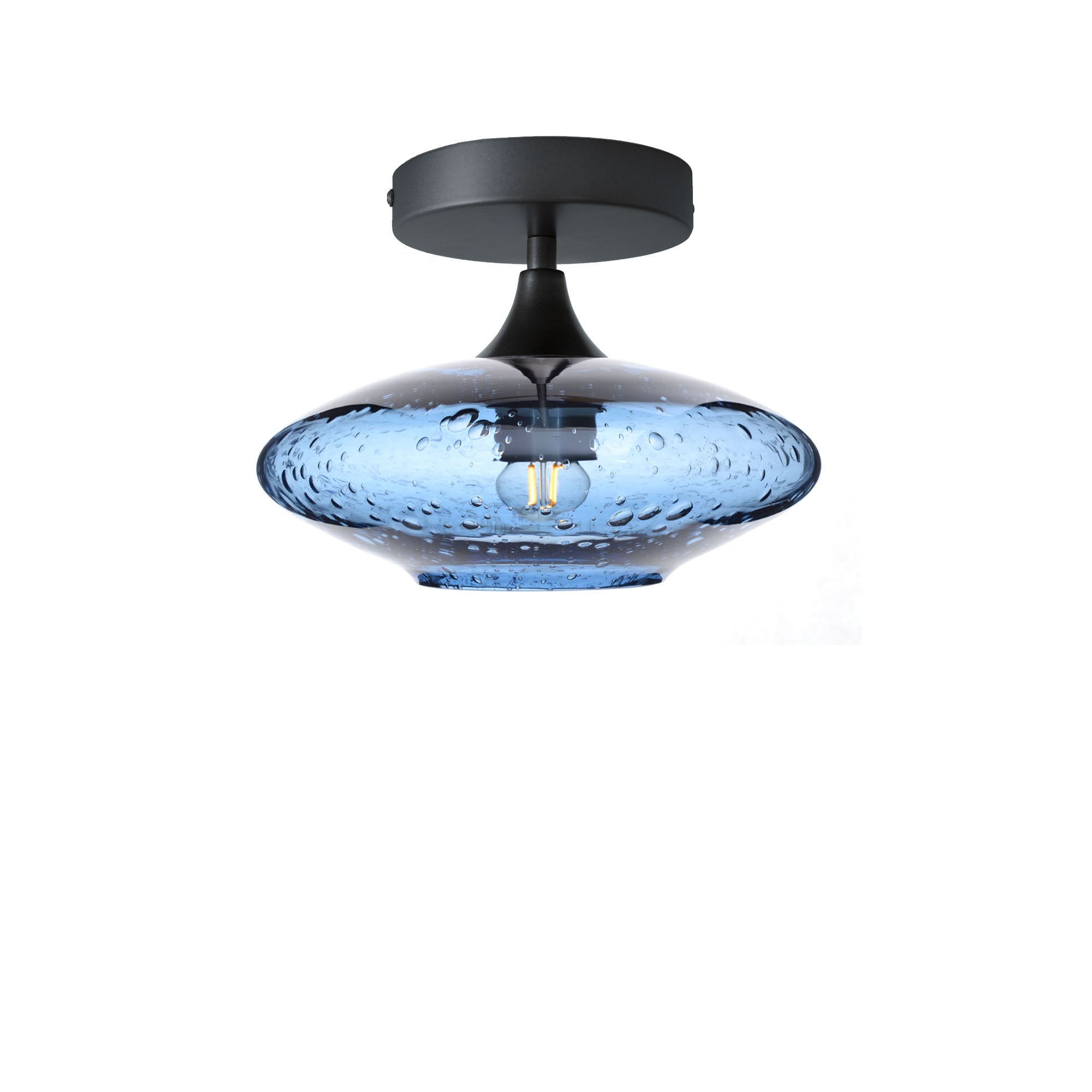 951 Semi-Flush-Bicycle Glass Co - Hotshop-Lunar-Steel Blue-Antique Bronze-Bicycle Glass Co