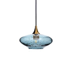 951 Single Pendant Light-Bicycle Glass Co-Polished Brass 15ft Cord + Track Mount-Lunar-Slate Gray-Bicycle Glass Co