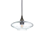951 Single Pendant Light-Bicycle Glass Co-Antique Bronze 15ft Cord + Track Mount-Lunar-Eco Clear-Bicycle Glass Co