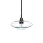 951 Single Pendant Light-Bicycle Glass Co-Antique Bronze 15ft Cord + Track Mount-Lucent-Eco Clear-Bicycle Glass Co