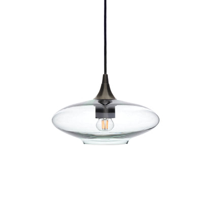 951 Single Pendant Light-Bicycle Glass Co-Antique Bronze 15ft Cord + Track Mount-Lucent-Eco Clear-Bicycle Glass Co