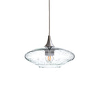 951 Single Pendant Light-Bicycle Glass Co-Brushed Nickel 15ft Cord + Track Mount-Lunar-Eco Clear-Bicycle Glass Co