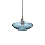 951 Single Pendant Light-Bicycle Glass Co-Brushed Nickel 15ft Cord + Track Mount-Lunar-Slate Gray-Bicycle Glass Co