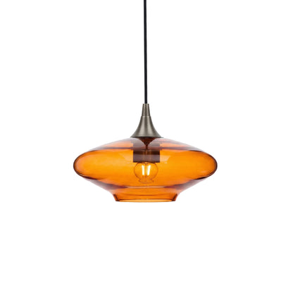 951 Single Pendant Light-Bicycle Glass Co-Antique Bronze - 4ft Cord-Lucent-Golden Amber-Bicycle Glass Co