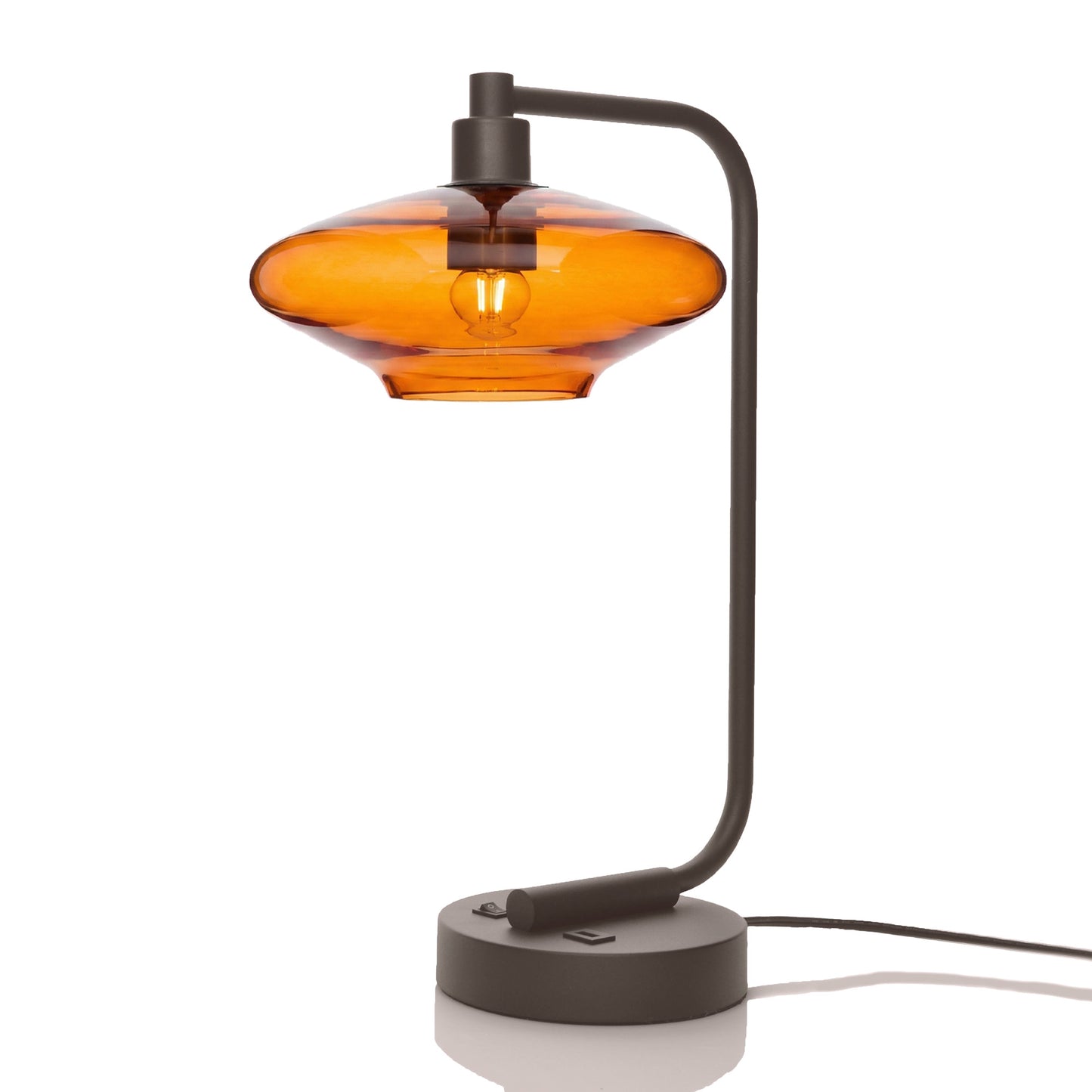 951 Table Lamp-Glass-Bicycle Glass Co - Hotshop-Lucent-Golden Amber-Dark Bronze-Bicycle Glass Co