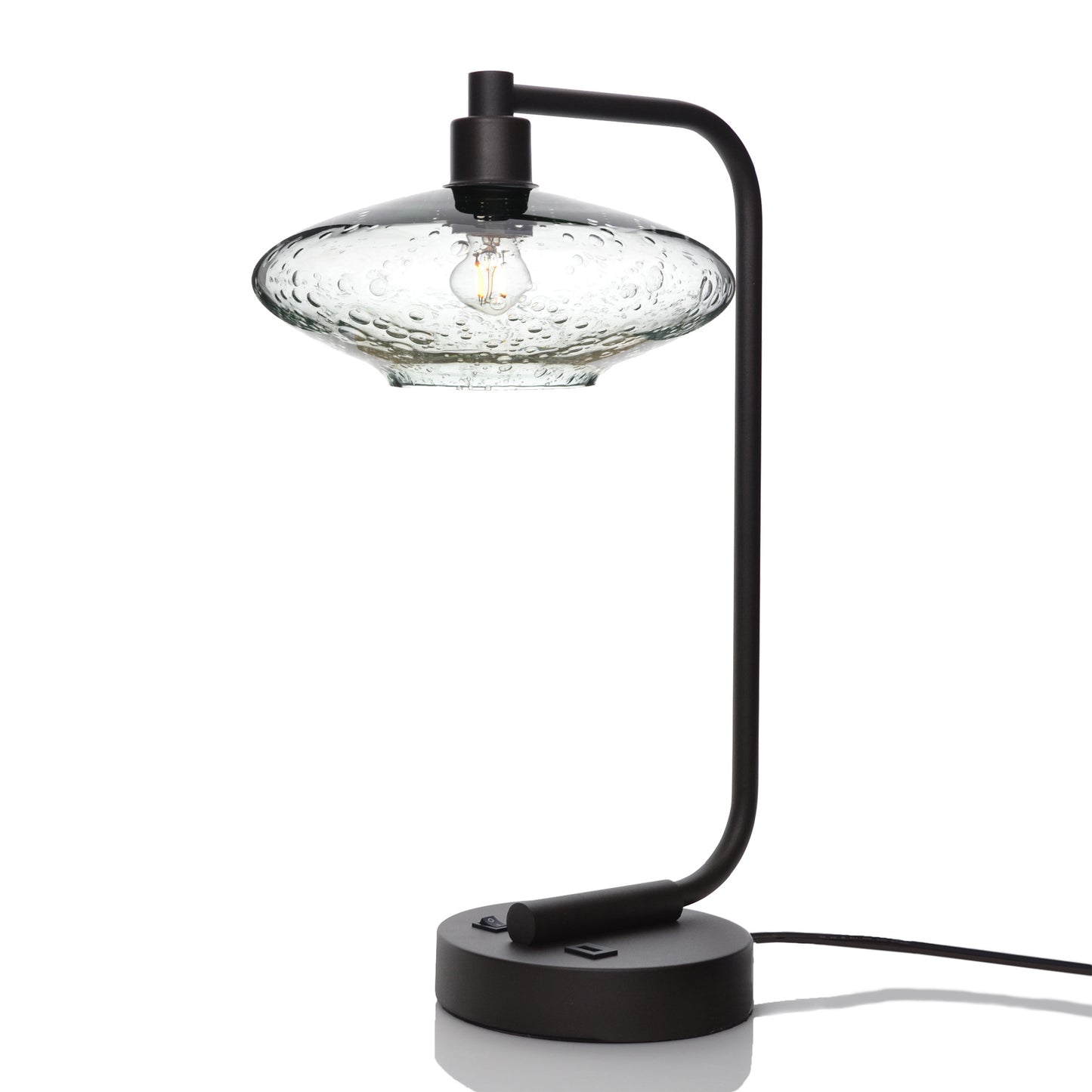 951 Table Lamp-Glass-Bicycle Glass Co - Hotshop-Lunar-Eco Clear-Matte Black-Bicycle Glass Co