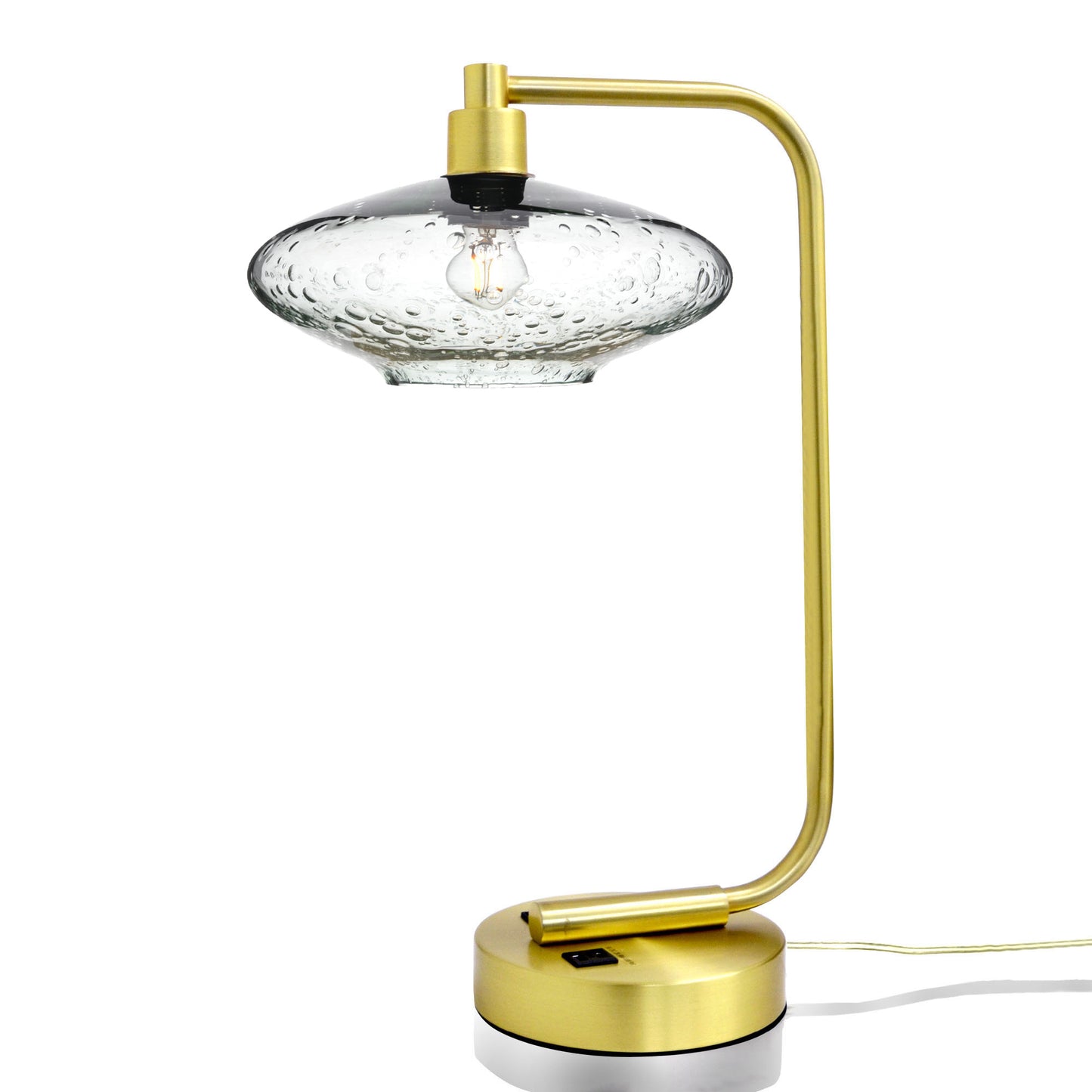 951 Table Lamp-Glass-Bicycle Glass Co - Hotshop-Lunar-Eco Clear-Satin Brass-Bicycle Glass Co