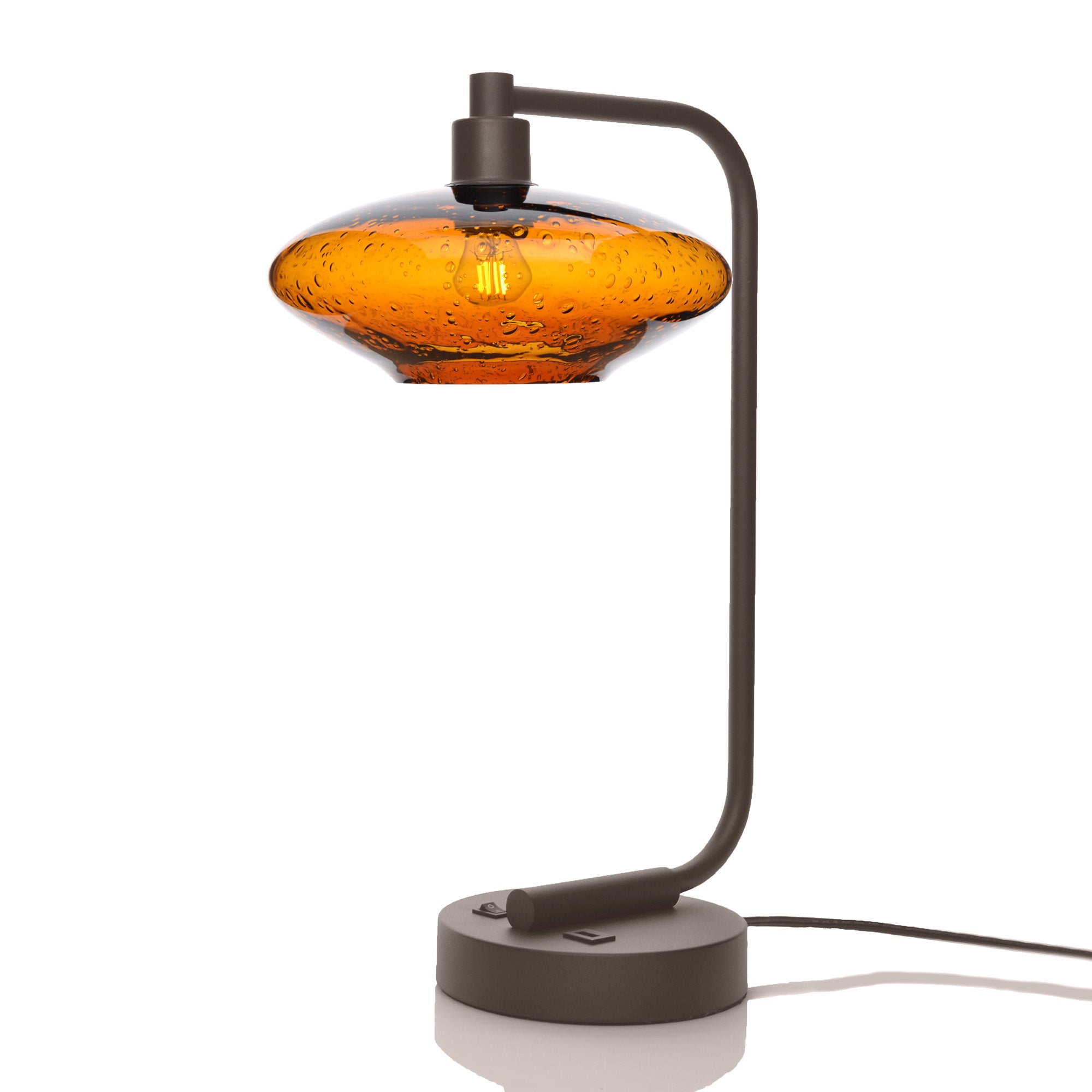 951 Table Lamp-Glass-Bicycle Glass Co - Hotshop-Lunar-Golden Amber-Dark Bronze-Bicycle Glass Co