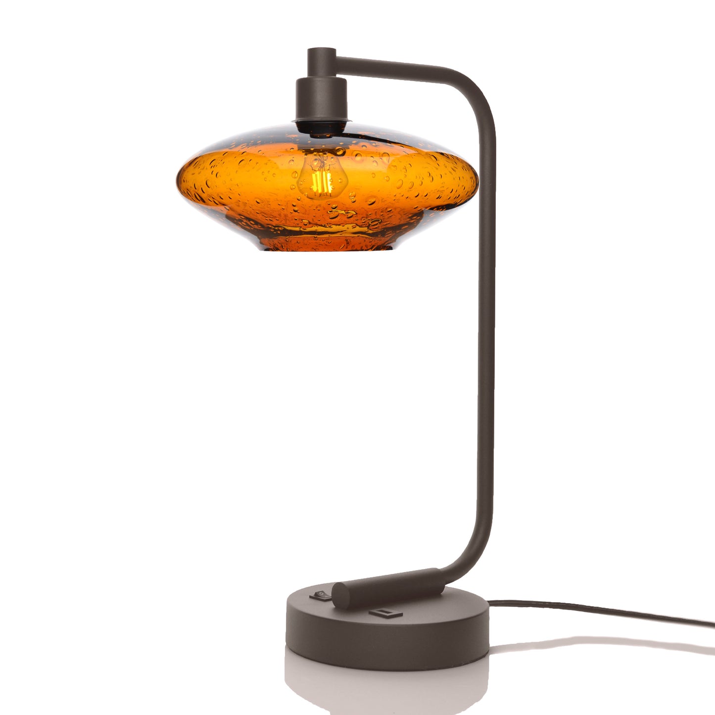 951 Table Lamp-Glass-Bicycle Glass Co - Hotshop-Lunar-Golden Amber-Dark Bronze-Bicycle Glass Co