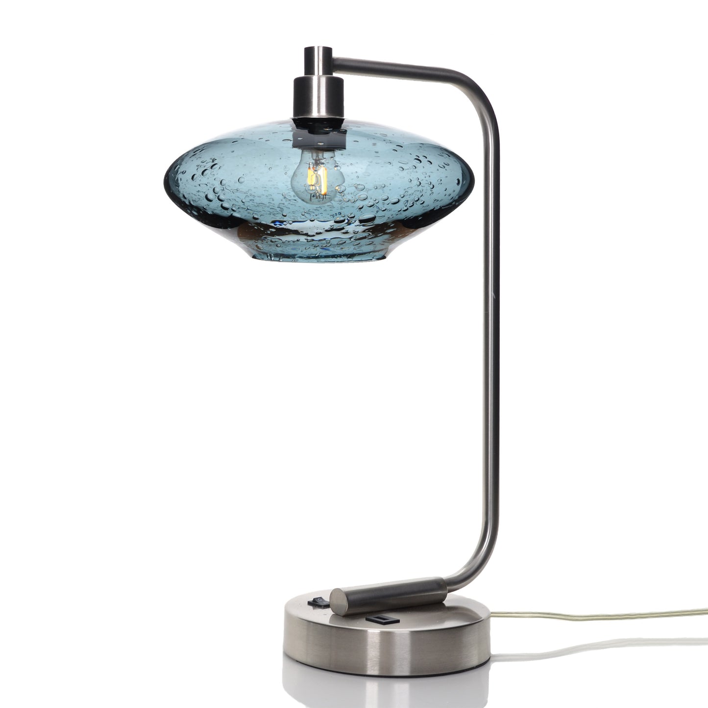 951 Table Lamp-Glass-Bicycle Glass Co - Hotshop-Lunar-Slate Gray-Brushed Nickel-Bicycle Glass Co