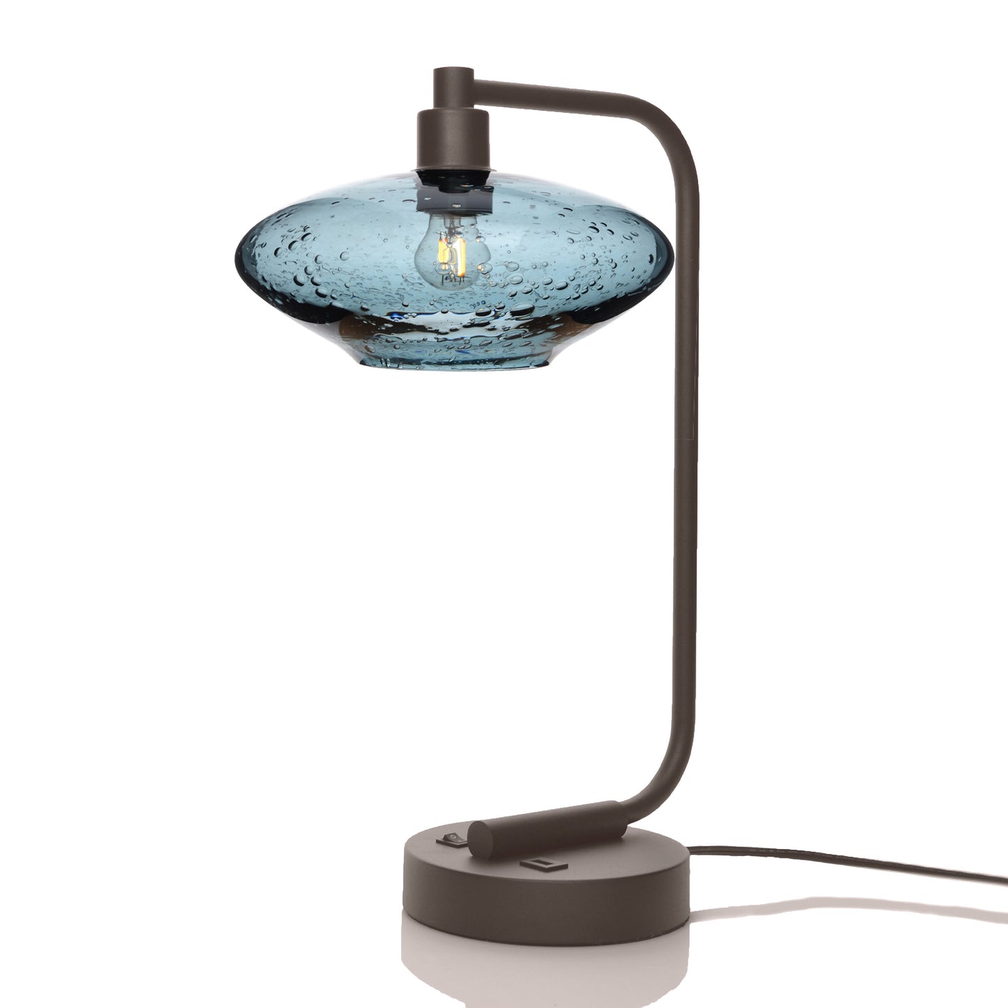 951 Table Lamp-Glass-Bicycle Glass Co - Hotshop-Lunar-Slate Gray-Dark Bronze-Bicycle Glass Co