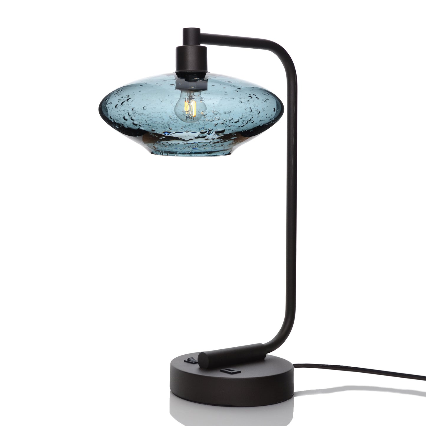 951 Table Lamp-Glass-Bicycle Glass Co - Hotshop-Lunar-Slate Gray-Matte Black-Bicycle Glass Co