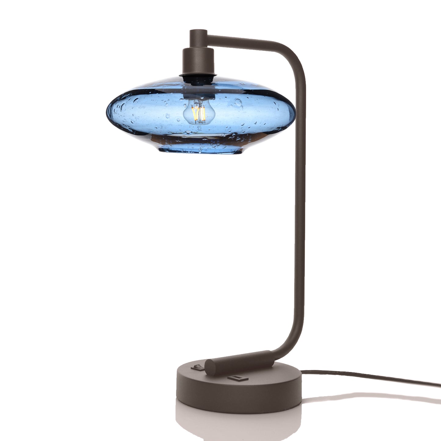 951 Table Lamp-Glass-Bicycle Glass Co - Hotshop-Lunar-Steel Blue-Dark Bronze-Bicycle Glass Co