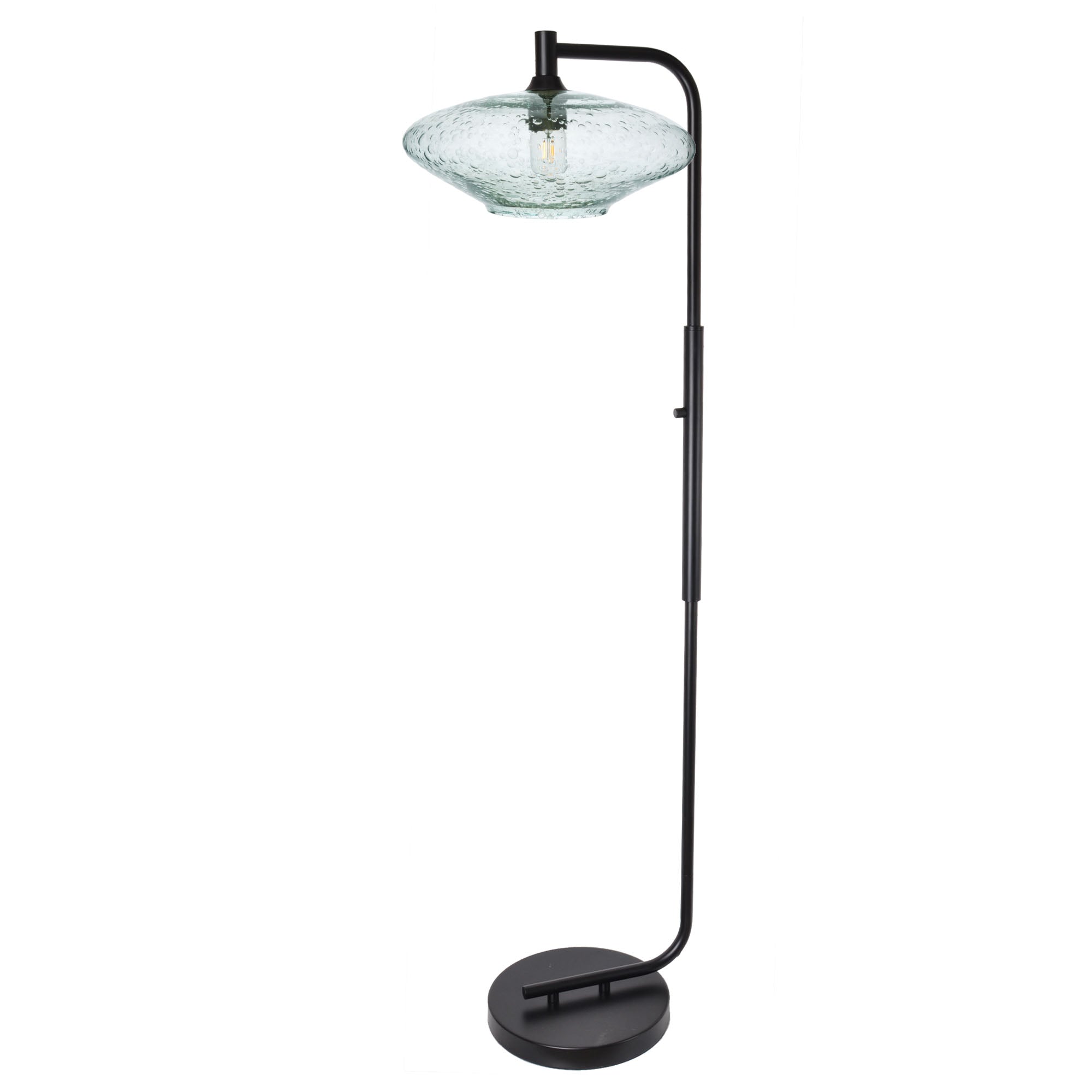 952 Floor Lamp-Glass-Bicycle Glass Co-Lunar-Steel Blue-Brushed Nickel-Bicycle Glass Co