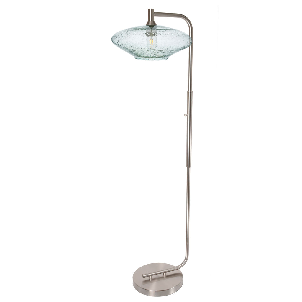 952 Floor Lamp-Glass-Bicycle Glass Co-Lunar-Steel Blue-Brushed Nickel-Bicycle Glass Co