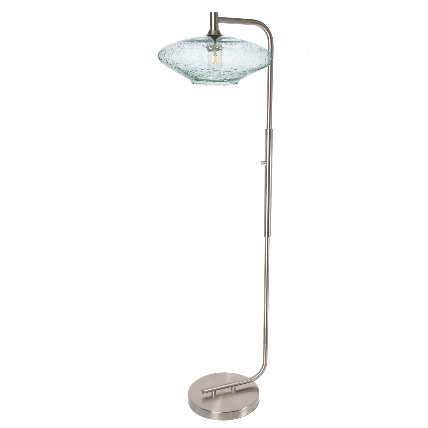 952 Floor Lamp-Glass-Bicycle Glass Co-Lunar-Steel Blue-Brushed Nickel-Bicycle Glass Co
