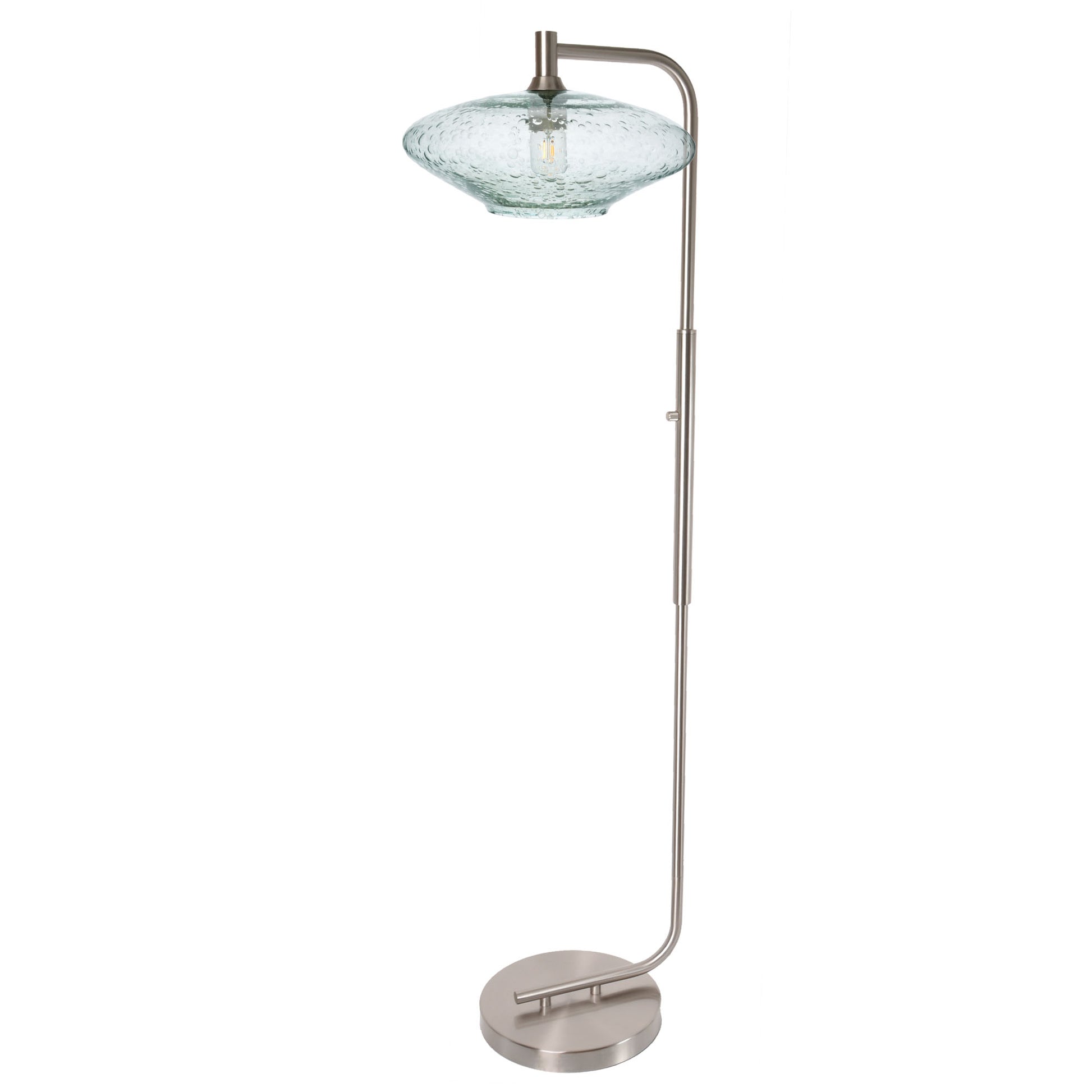 952 Floor Lamp-Glass-Bicycle Glass Co-Lunar-Steel Blue-Brushed Nickel-Bicycle Glass Co