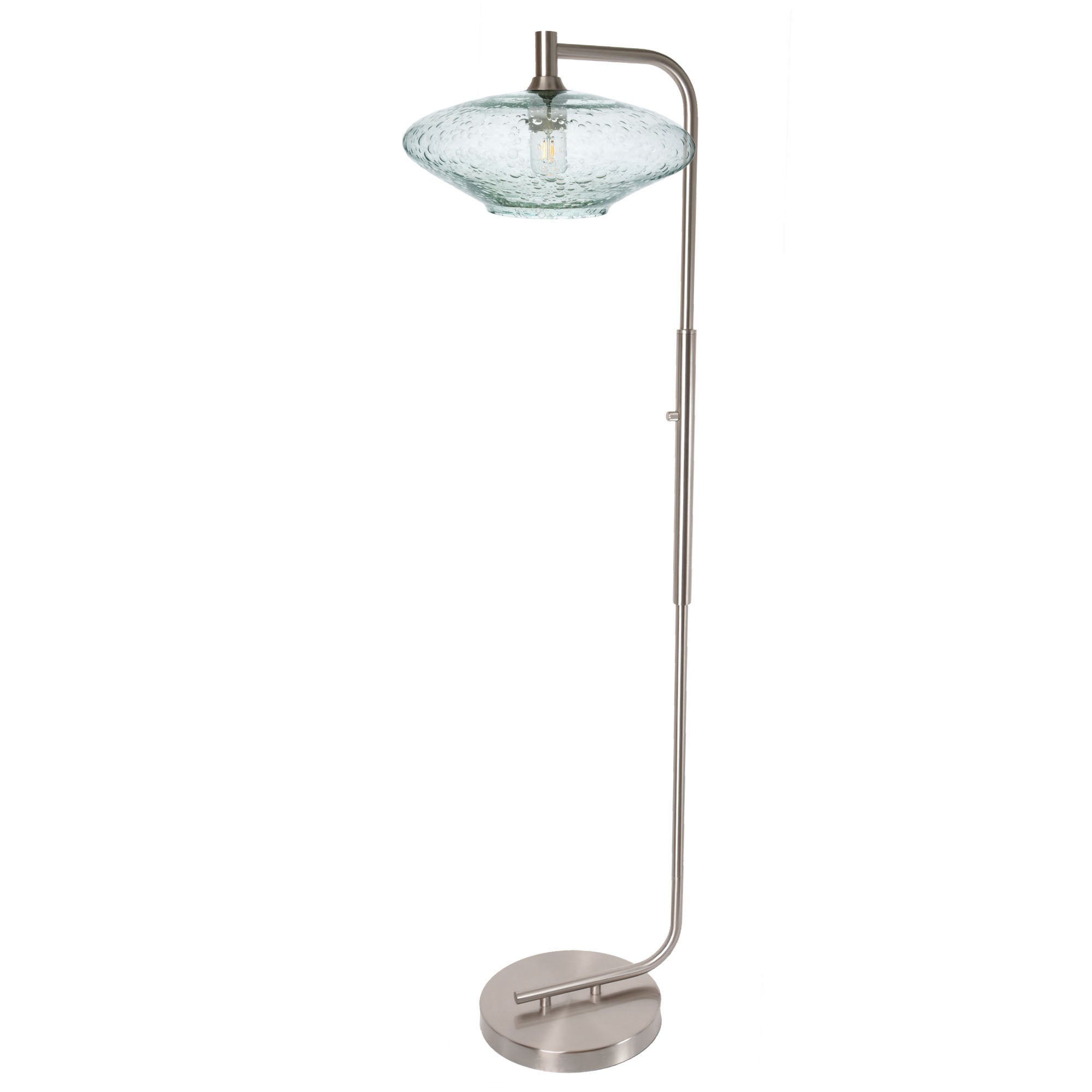 952 Floor Lamp-Glass-Bicycle Glass Co-Lunar-Steel Blue-Brushed Nickel-Bicycle Glass Co