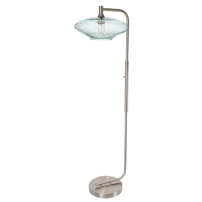 952 Floor Lamp-Glass-Bicycle Glass Co-Lunar-Steel Blue-Brushed Nickel-Bicycle Glass Co