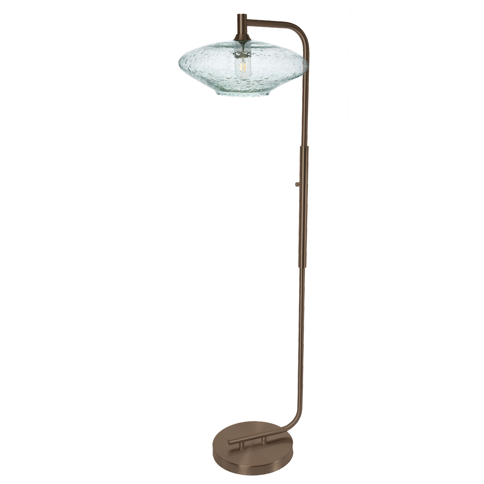 952 Floor Lamp-Glass-Bicycle Glass Co-Lunar-Steel Blue-Brushed Nickel-Bicycle Glass Co