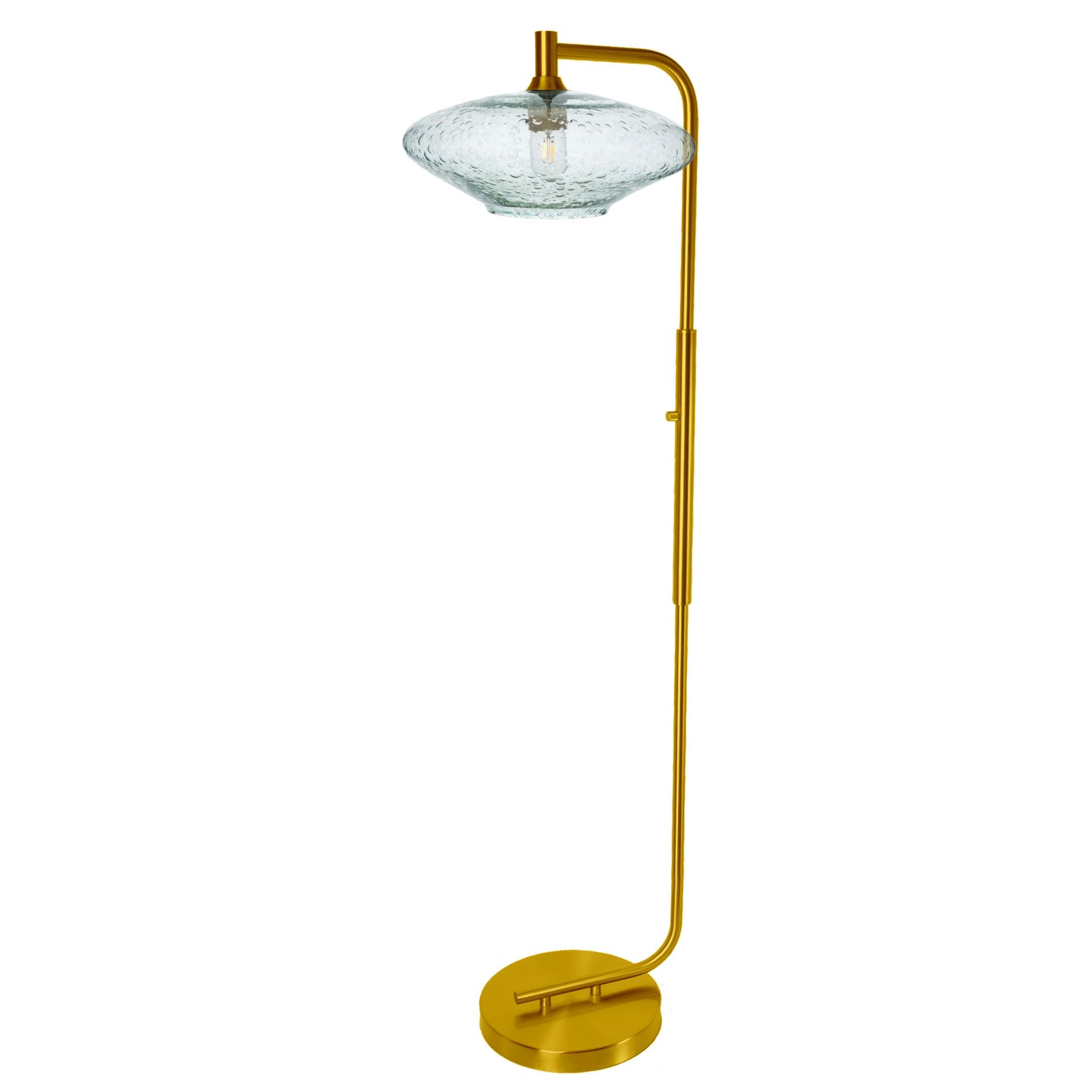 952 Floor Lamp-Glass-Bicycle Glass Co-Lunar-Steel Blue-Brushed Nickel-Bicycle Glass Co