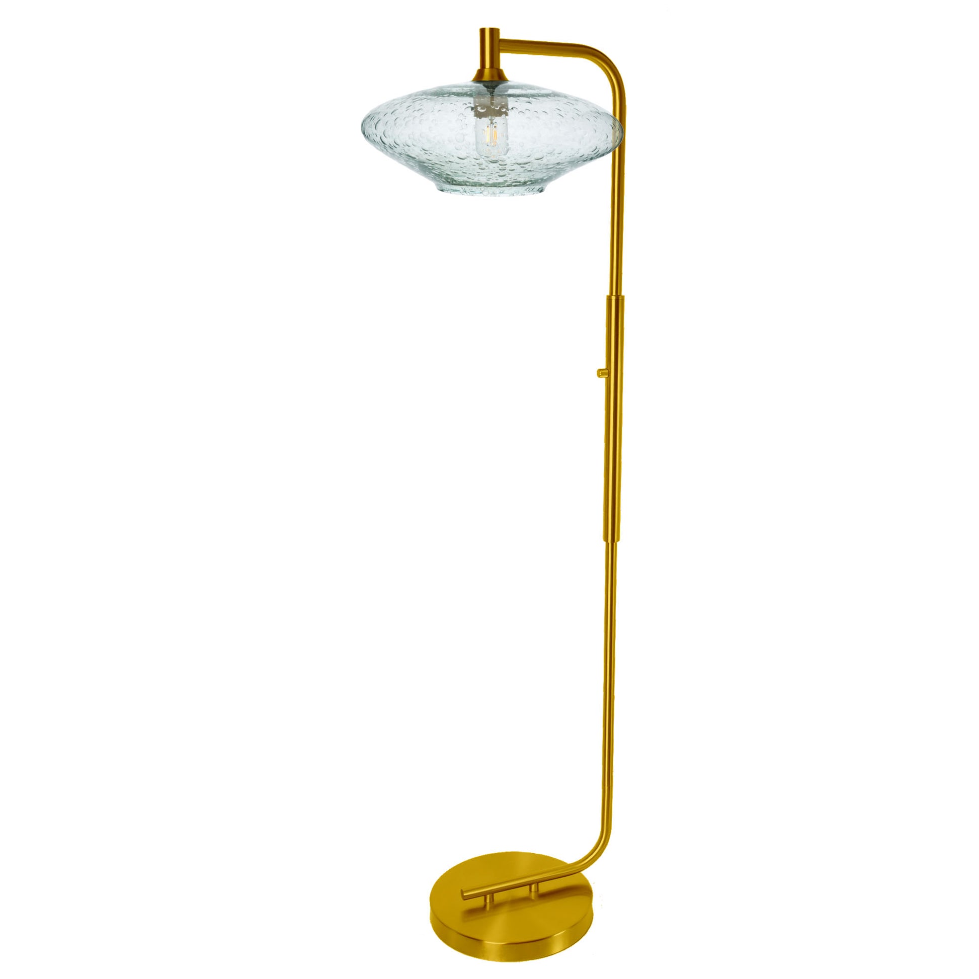 952 Floor Lamp-Glass-Bicycle Glass Co-Lunar-Steel Blue-Brushed Nickel-Bicycle Glass Co