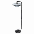 952 Floor Lamp-Glass-Bicycle Glass Co-Lunar-Steel Blue-Brushed Nickel-Bicycle Glass Co