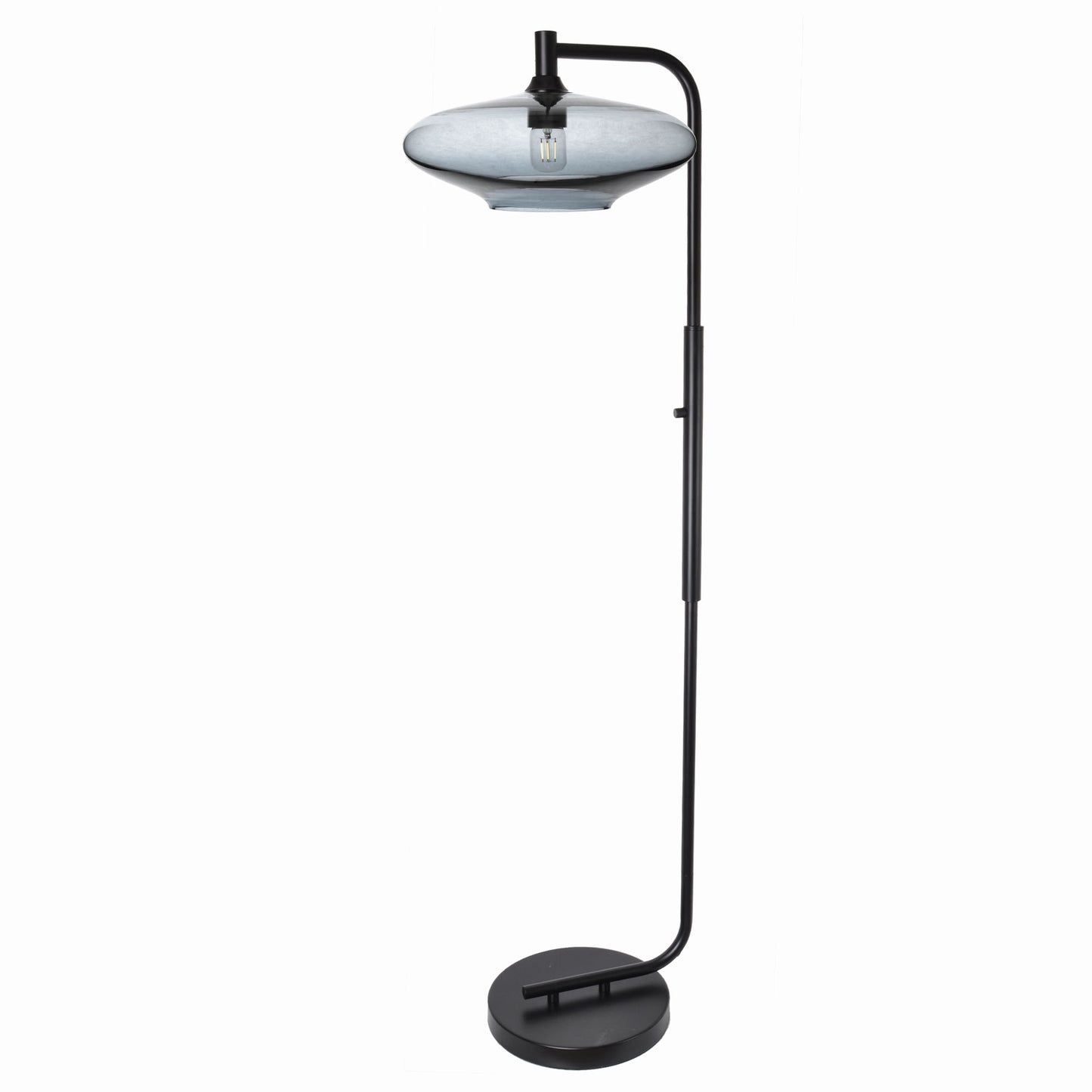 952 Floor Lamp-Glass-Bicycle Glass Co-Lunar-Steel Blue-Brushed Nickel-Bicycle Glass Co