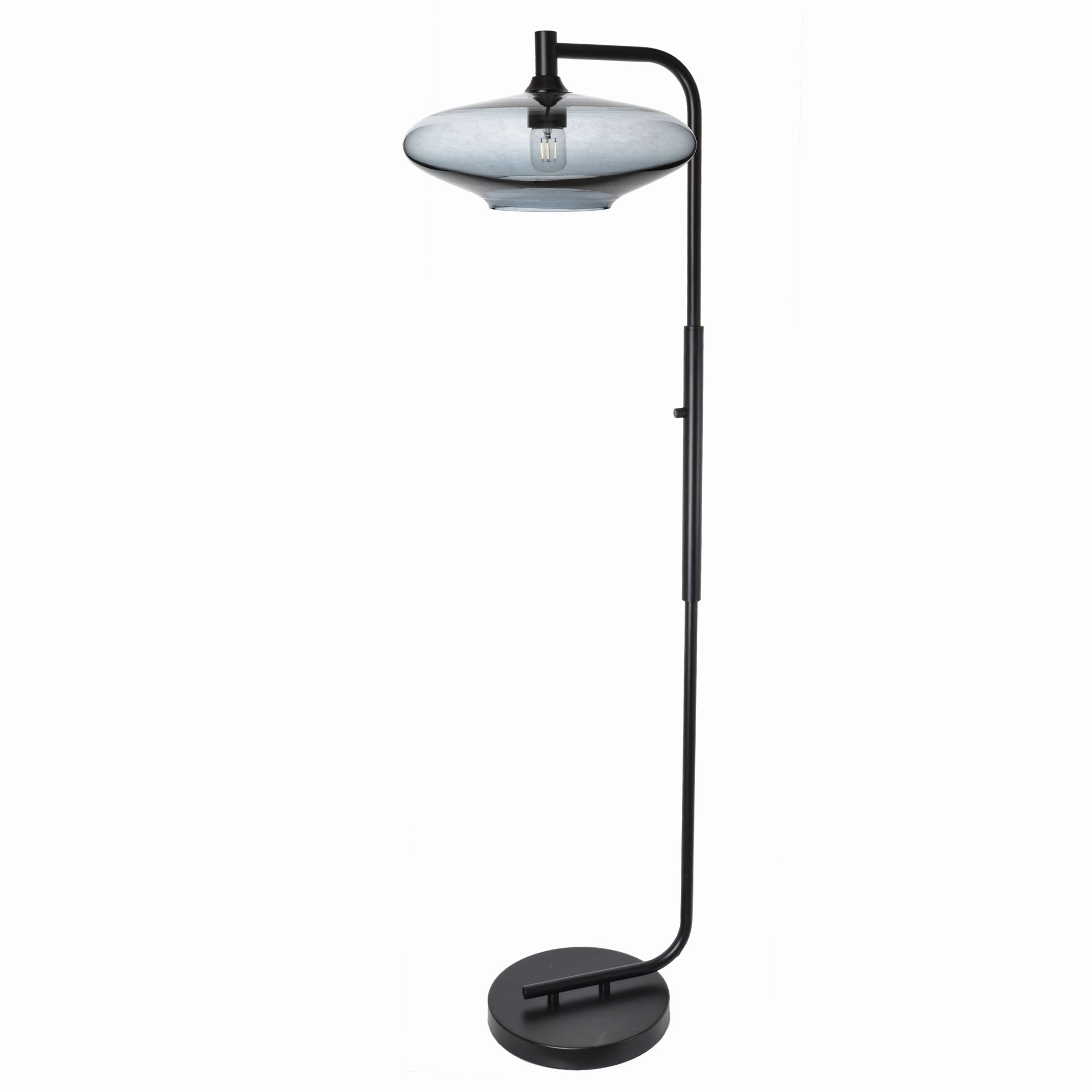 952 Floor Lamp-Glass-Bicycle Glass Co-Lunar-Steel Blue-Brushed Nickel-Bicycle Glass Co